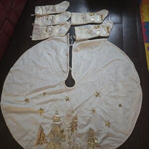 Vintage Gold and White Holiday Set